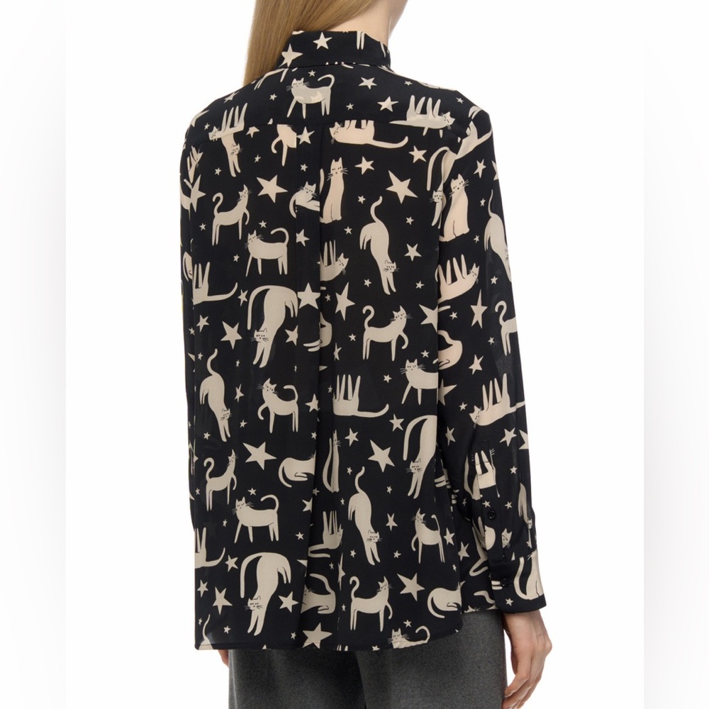 😻😻😻 WEEKEND MAX MARA TABELLA - BUTTON-DOWN SILK BLOUSE size 6 US/ 40 European - Picture 10 of 12